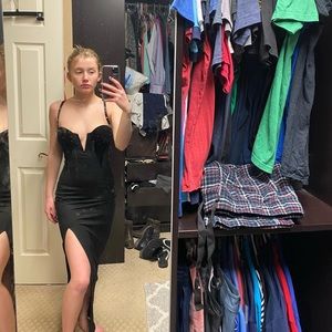 never been worn prom dress w high slit!